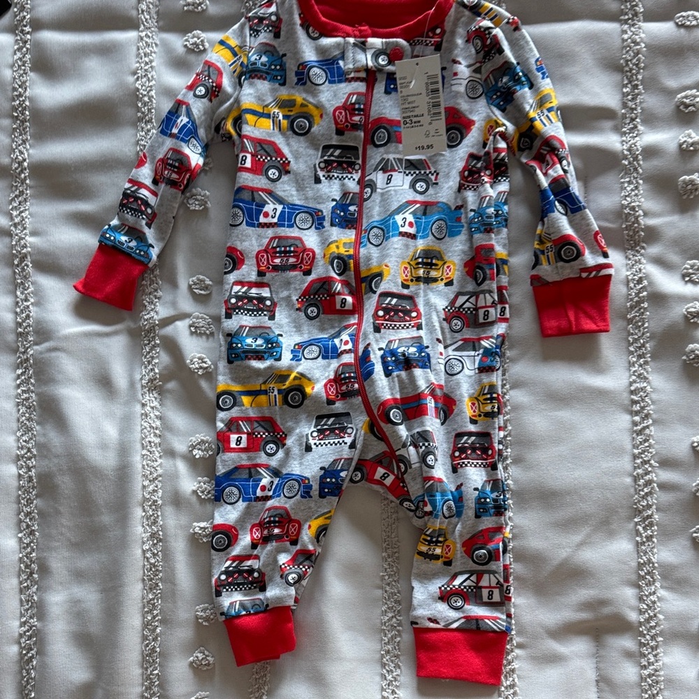 The Children's Place One Piece Sleeper with Vehicles Graphics